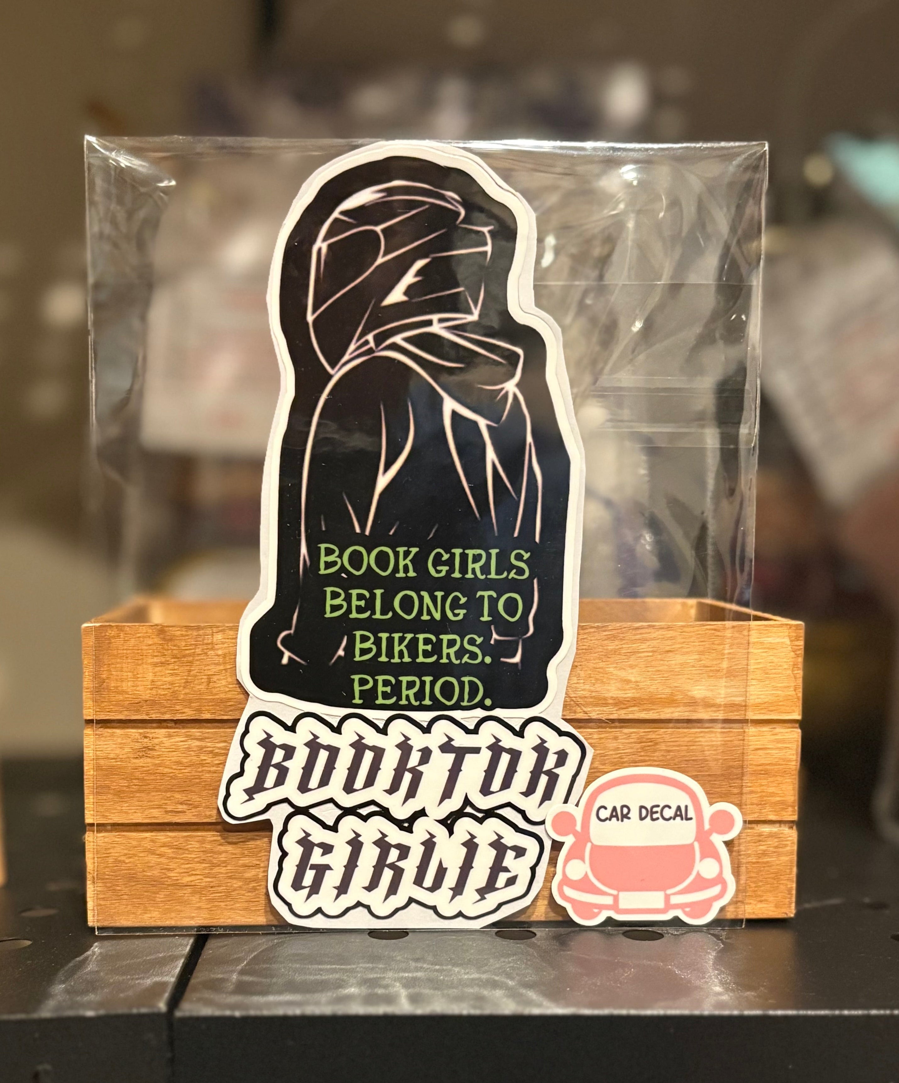 Booktok Biker Girlie - Car Decal